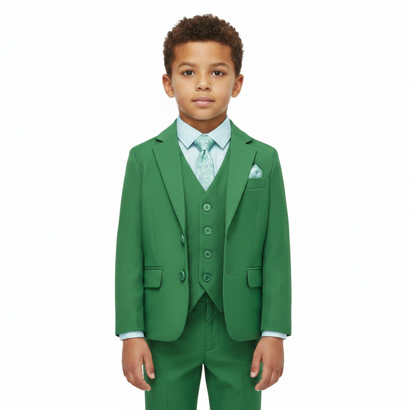 SUITLAB London Boys Christmas Green 7 Piece Suit Set | Ages 2–14 - QHA UK