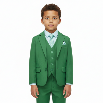 SUITLAB London Boys Christmas Green 7 Piece Suit Set | Ages 2–14 - QHA UK