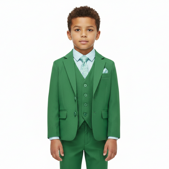 SUITLAB London Boys Christmas Green 7 Piece Suit Set | Ages 2–14 - QHA UK