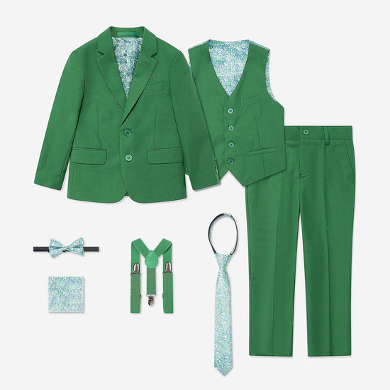 SUITLAB London Boys Christmas Green 7 Piece Suit Set | Ages 2–14 - QHA UK