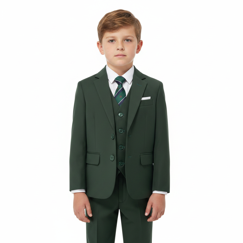 SUITLAB London Boys Green 7 Piece Suit Set | Ages 2–14 | UK - QHA UK