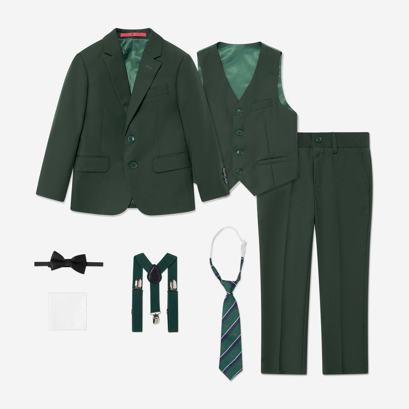 SUITLAB London Boys Green 7 Piece Suit Set | Ages 2–14 | UK - QHA UK