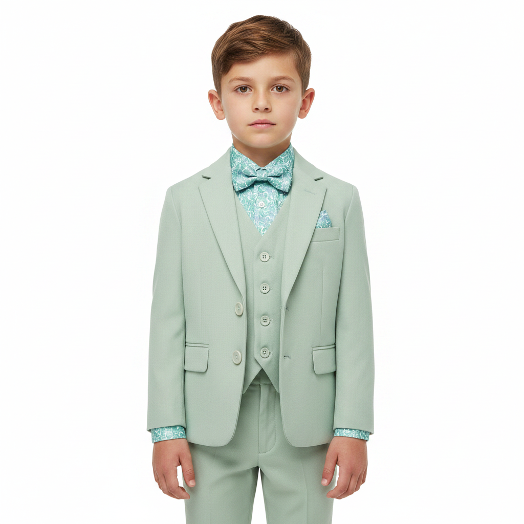SUITLAB London Boys Sage Green 7 Piece Suit Set | Ages 2–14 | UK - QHA UK