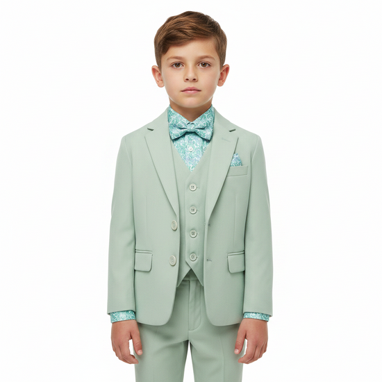 SUITLAB London Boys Sage Green 7 Piece Suit Set | Ages 2–14 | UK - QHA UK