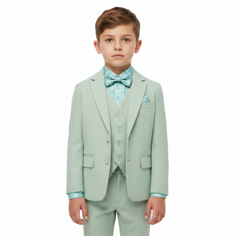 SUITLAB London Boys Sage Green 7 Piece Suit Set | Ages 2–14 | UK - QHA UK
