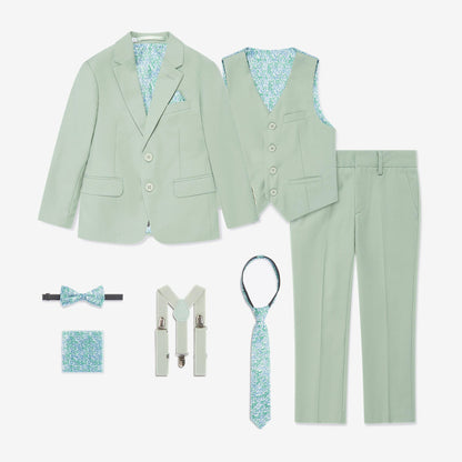 SUITLAB London Boys Sage Green 7 Piece Suit Set | Ages 2–14 | UK - QHA UK