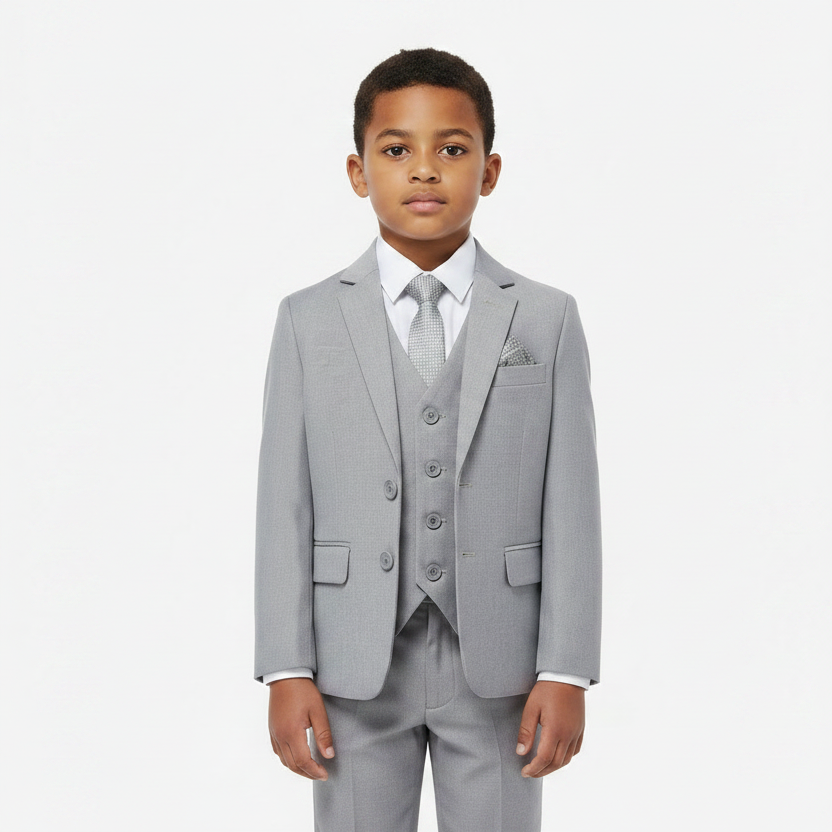SUITLAB London Boys Light Grey 7 Piece Suit Set | Ages 2–14 | UK - QHA UK