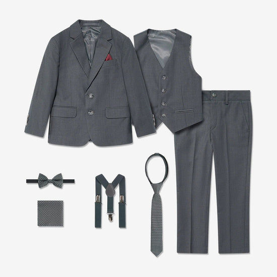 SUITLAB London Boys Grey 7 Piece Suit Set | Ages 2–14 | UK - QHA UK