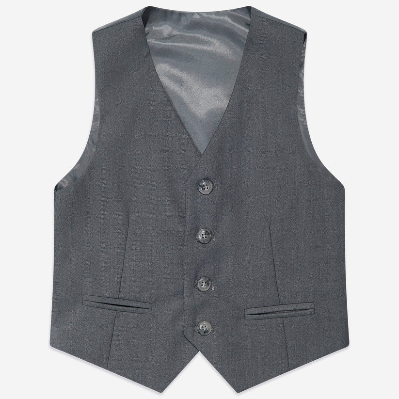 SUITLAB London Boys Grey 7 Piece Suit Set | Ages 2–14 | UK - Button Detail - QHA UK