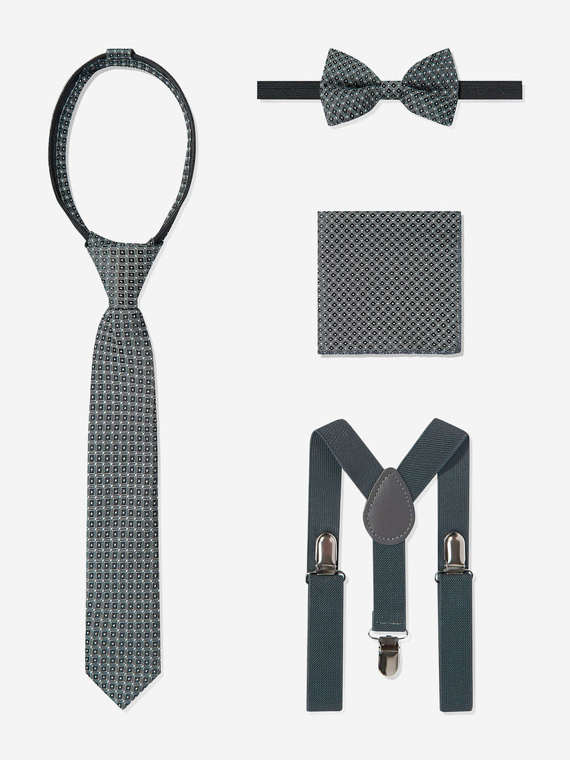 SUITLAB London Boys Grey 7 Piece Suit Set | Ages 2–14 | UK - Pocket Detail - QHA UK