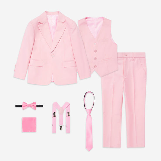 SUITLAB London Boys Pink 7 Piece Suit Set | Ages 2–14 | UK - QHA UK