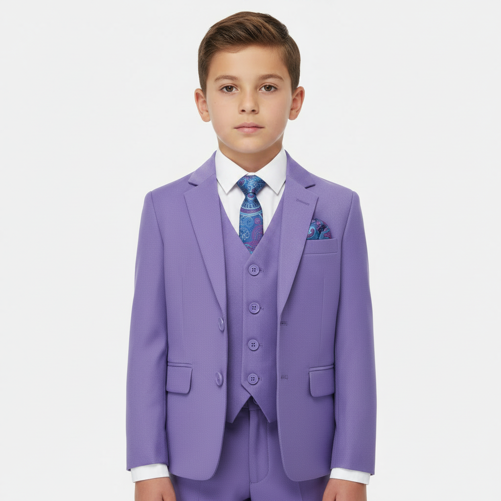 SUITLAB London Boys Lavender 7 Piece Suit Set | Ages 2–14 | UK - QHA UK