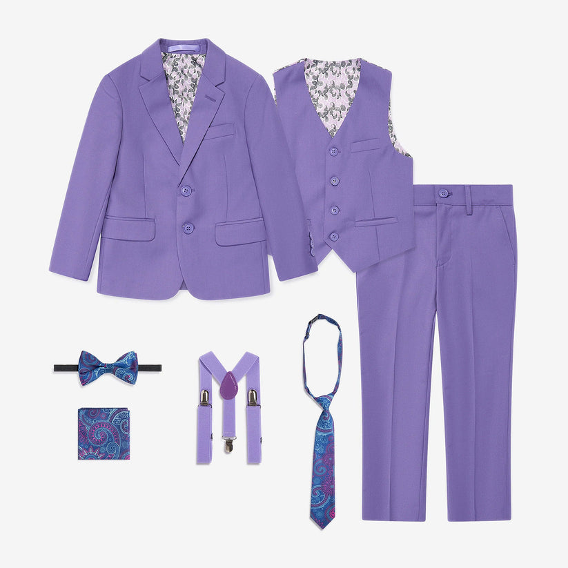 SUITLAB London Boys Lavender 7 Piece Suit Set | Ages 2–14 | UK - QHA UK