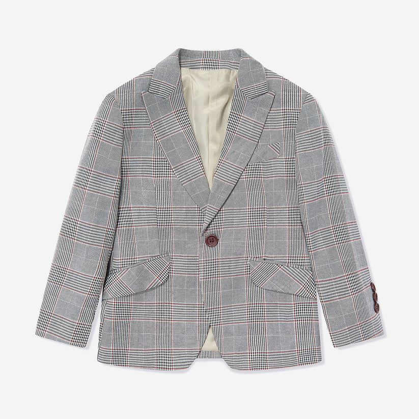 SUITLAB London Boys Grey Dogtooth 3 Piece Suit Set | Ages 2–12 | UK - QHA UK