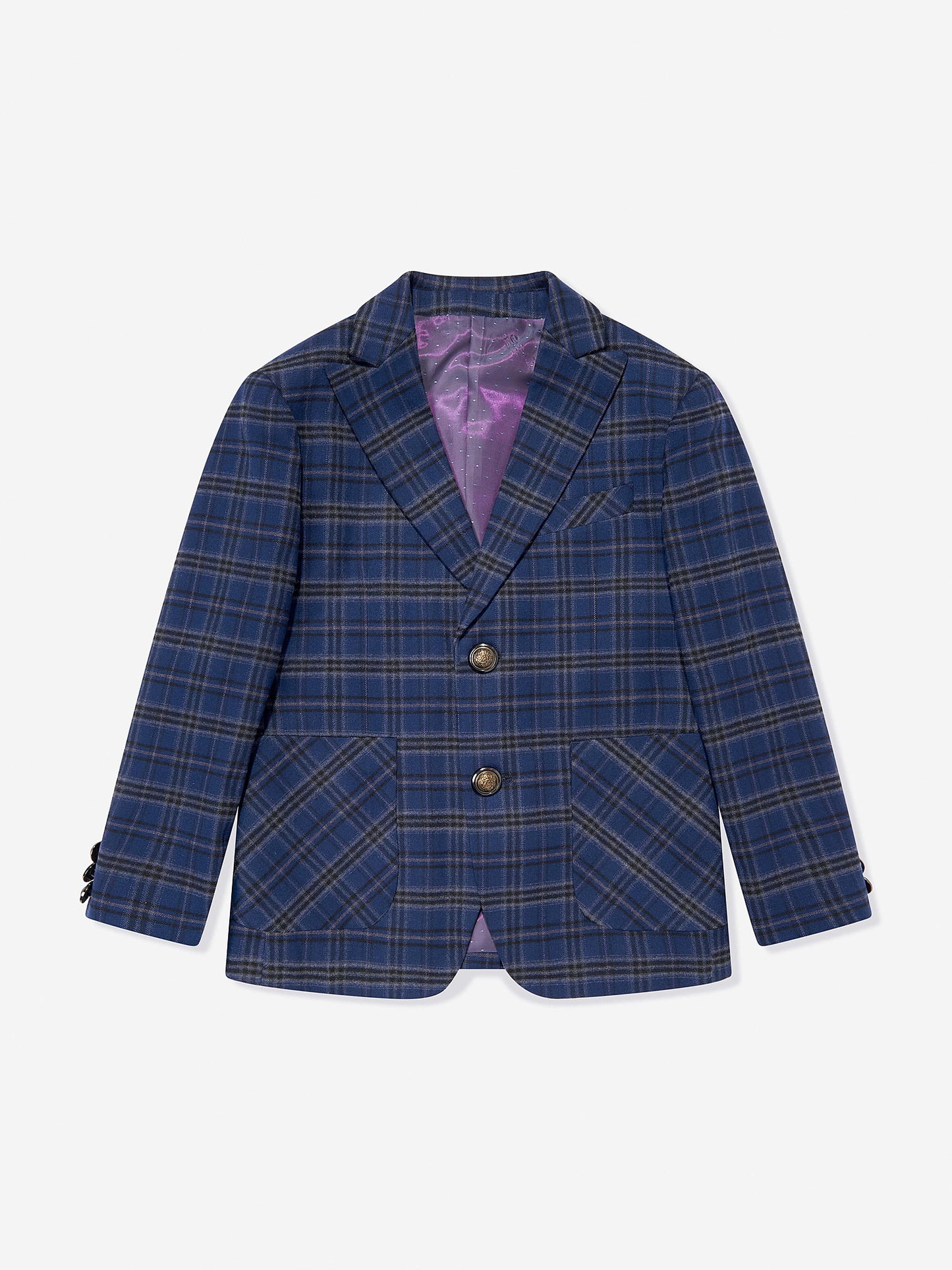 SUITLAB London Boys Navy Checked 3 Piece Suit Set | Ages 2–12 | UK - QHA UK