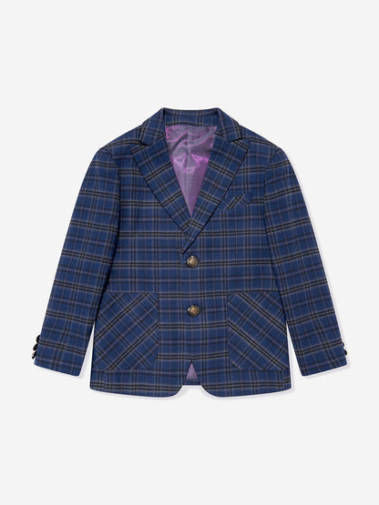 SUITLAB London Boys Navy Checked 3 Piece Suit Set | Ages 2–12 | UK - QHA UK