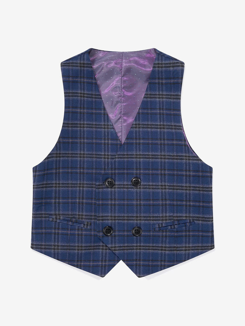 SUITLAB London Boys Navy Checked 3 Piece Suit Set | Ages 2–12 | UK - QHA UK