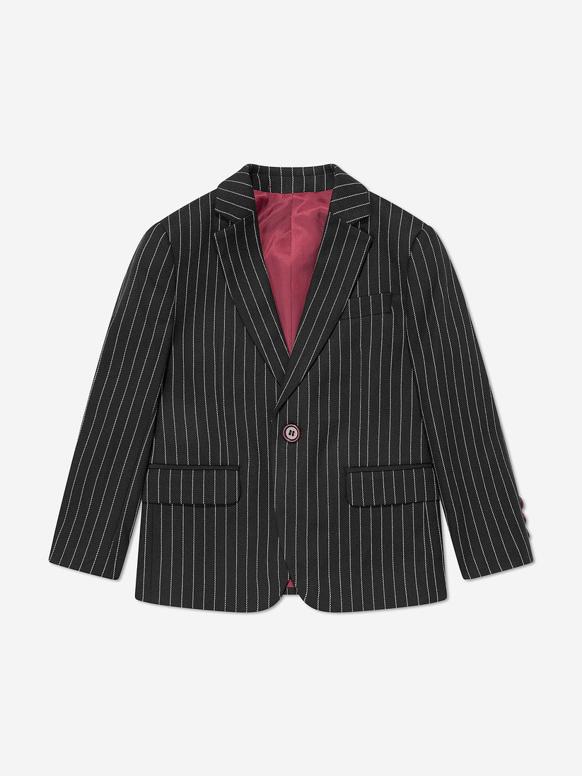 SUITLAB London Boys Black Striped 3 Piece Tuxedo Set | Ages 2–12 | UK - QHA UK