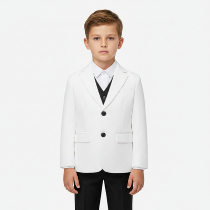 SUITLAB London Boys White Tuxedo 3 Piece Suit Set | Ages 2–12 | UK - QHA UK