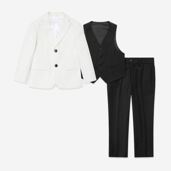 SUITLAB London Boys White Tuxedo 3 Piece Suit Set | Ages 2–12 | UK - QHA UK