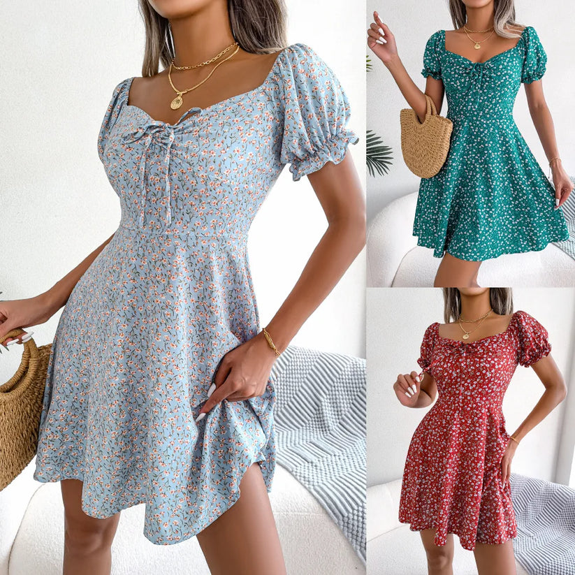 Womens Floral Chiffon Butterfly Sleeve Mini Dress S XL | QHAUK - QHA UK