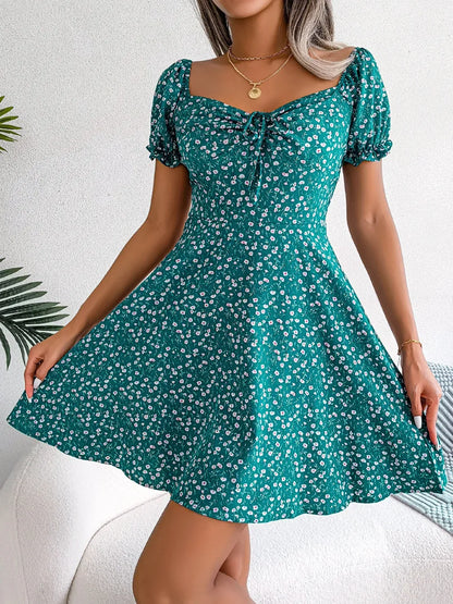 Womens Floral Chiffon Butterfly Sleeve Mini Dress S XL | QHAUK - Sleeve Detail - QHA UK