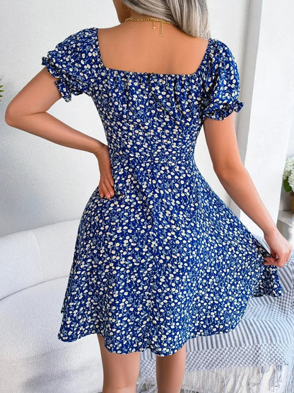Womens Floral Chiffon Butterfly Sleeve Mini Dress S XL | QHAUK - Sleeve Detail - QHA UK