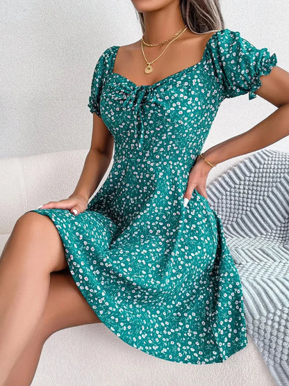 Womens Floral Chiffon Butterfly Sleeve Mini Dress S XL | QHAUK - Sleeve Detail - QHA UK