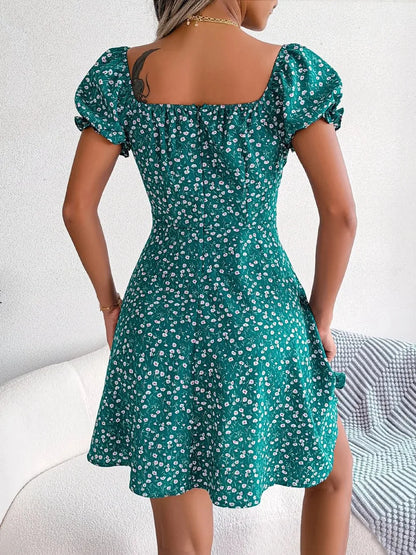 Womens Floral Chiffon Butterfly Sleeve Mini Dress S XL | QHAUK - Sleeve Detail - QHA UK
