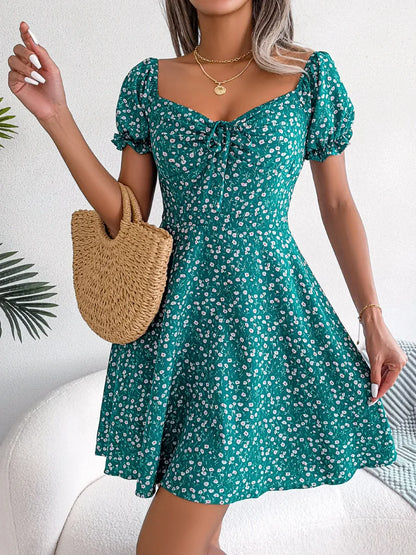 Womens Floral Chiffon Butterfly Sleeve Mini Dress S XL | QHAUK - Sleeve Detail - QHA UK