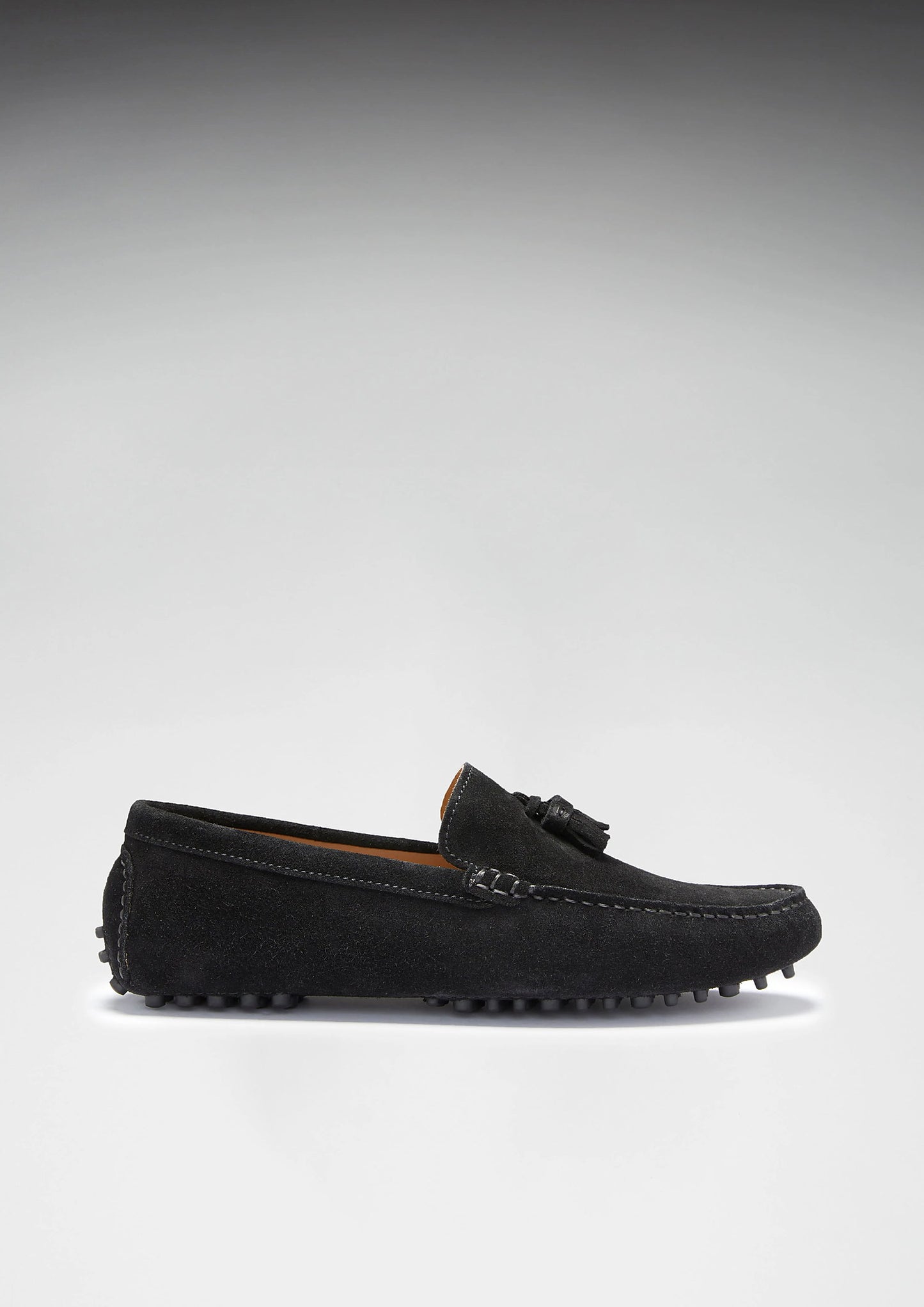 Hugs & Co Mens Tasselled Driving Loafers Black Suede UK 7-14 - QHA UK