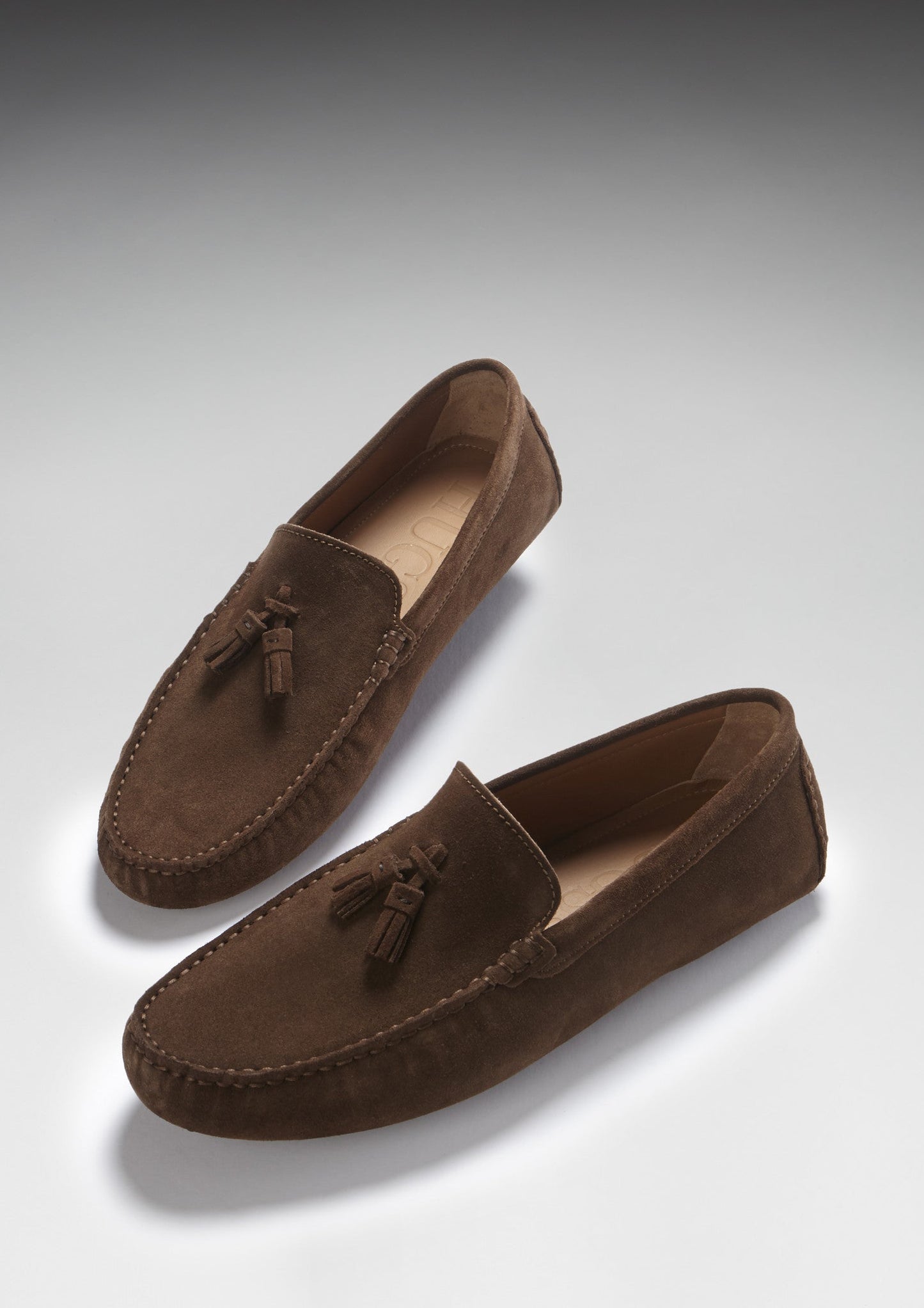 Hugs & Co Mens Tasselled Driving Loafers Brown Suede UK 7-14 - QHA UK