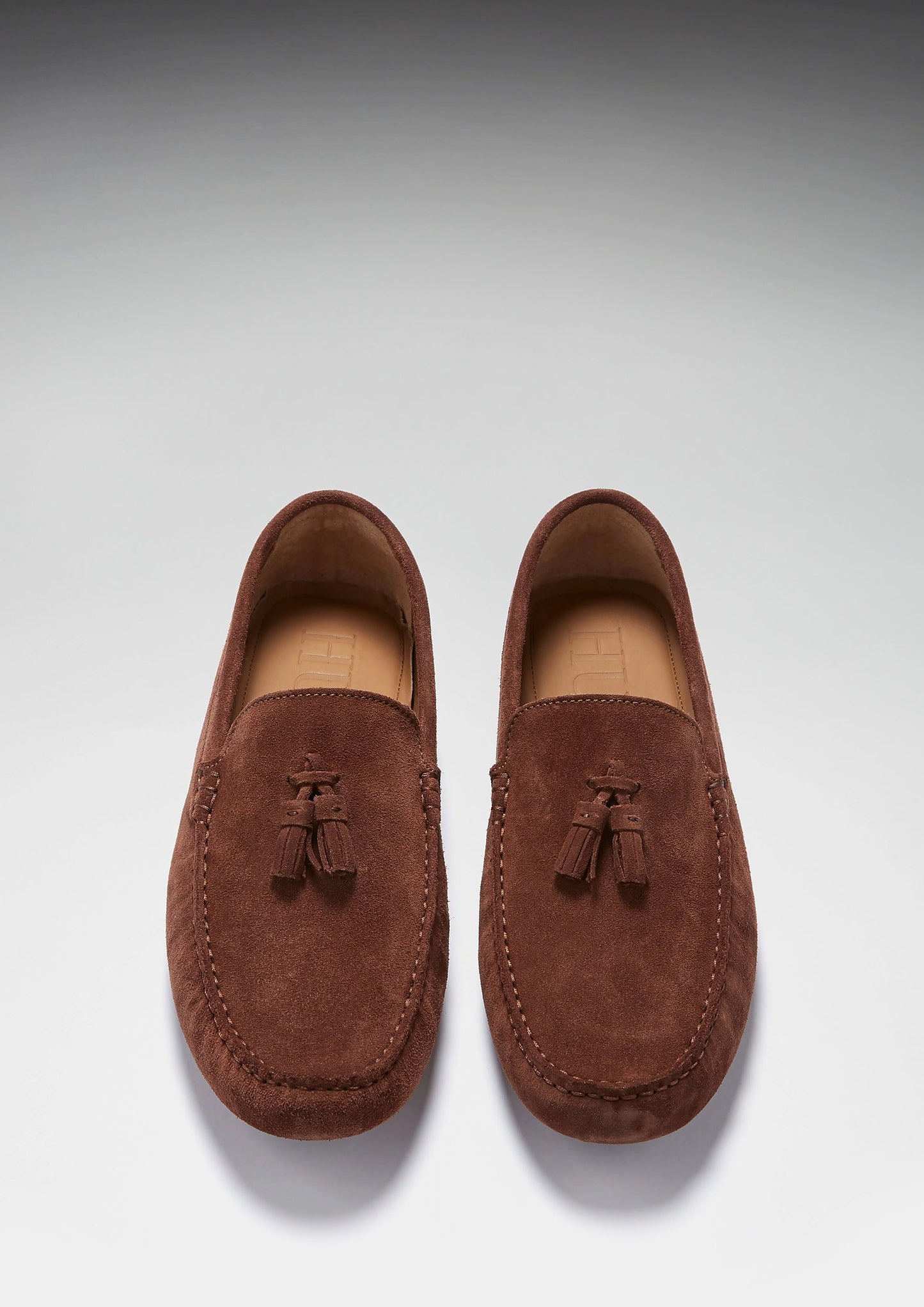 Hugs & Co Mens Tasselled Driving Loafers Mahogany Brown Suede UK 7-14 - QHA UK