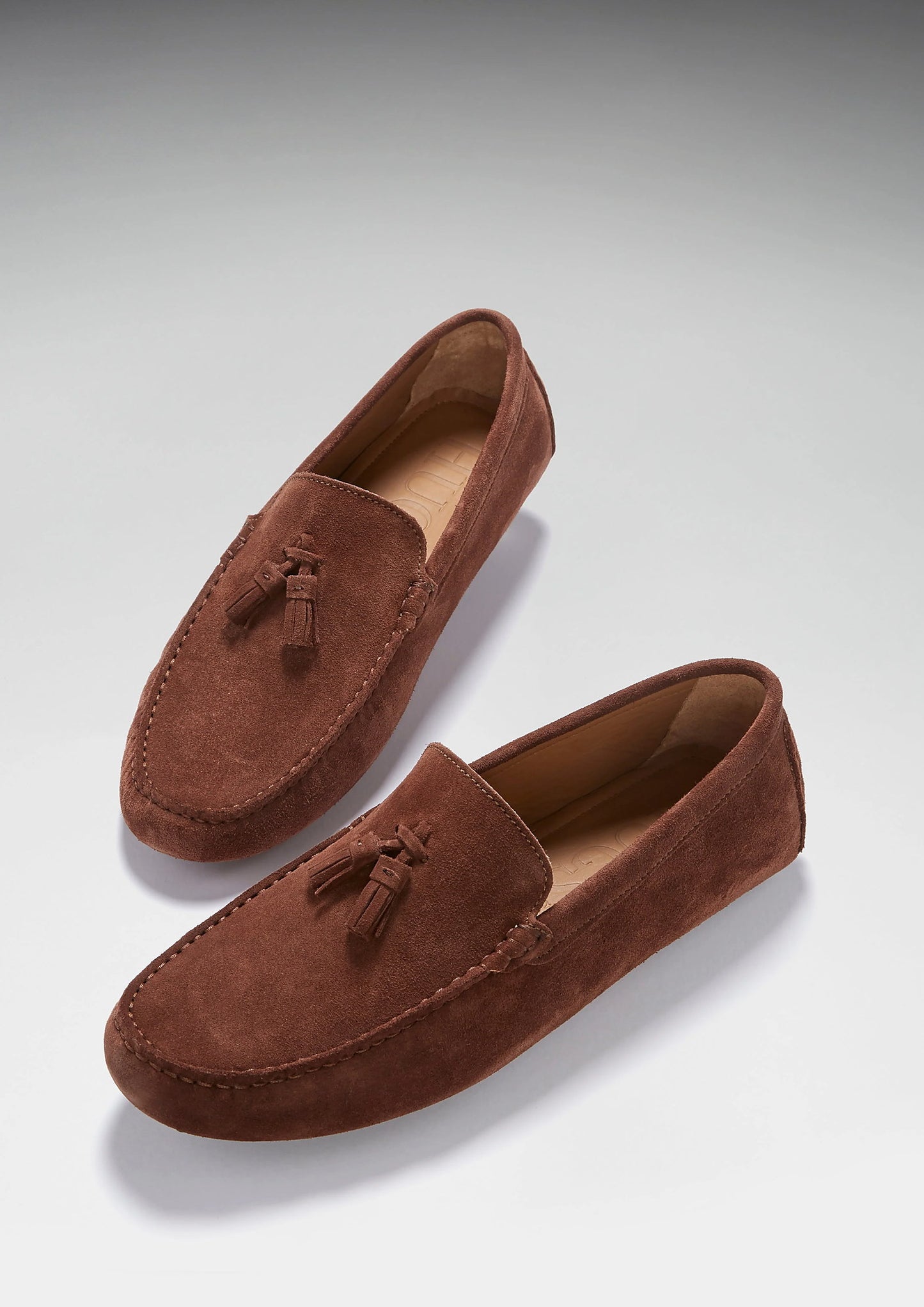 Hugs & Co Mens Tasselled Driving Loafers Mahogany Brown Suede UK 7-14 - QHA UK