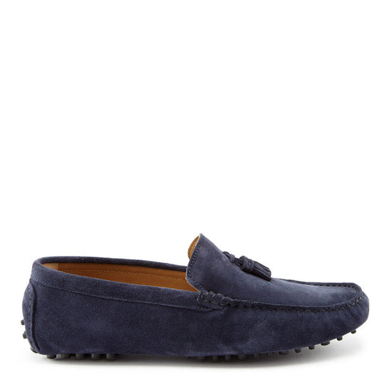 Hugs & Co Mens Tasselled Driving Loafers Navy Blue Suede UK 7-14 - QHA UK