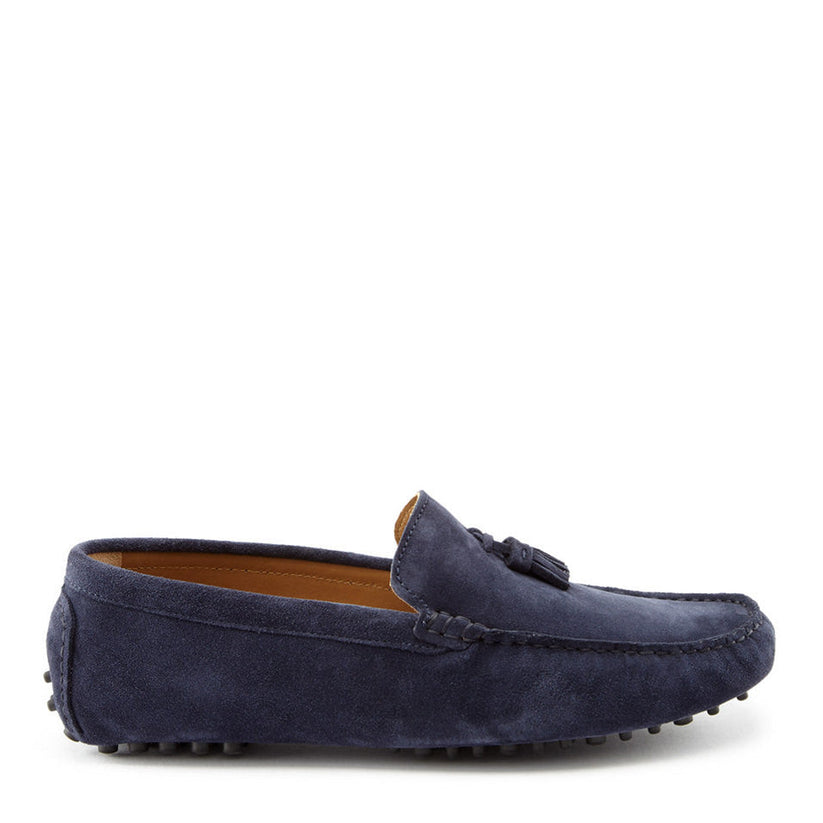 Hugs & Co Mens Tasselled Driving Loafers Navy Blue Suede UK 7-14 - QHA UK