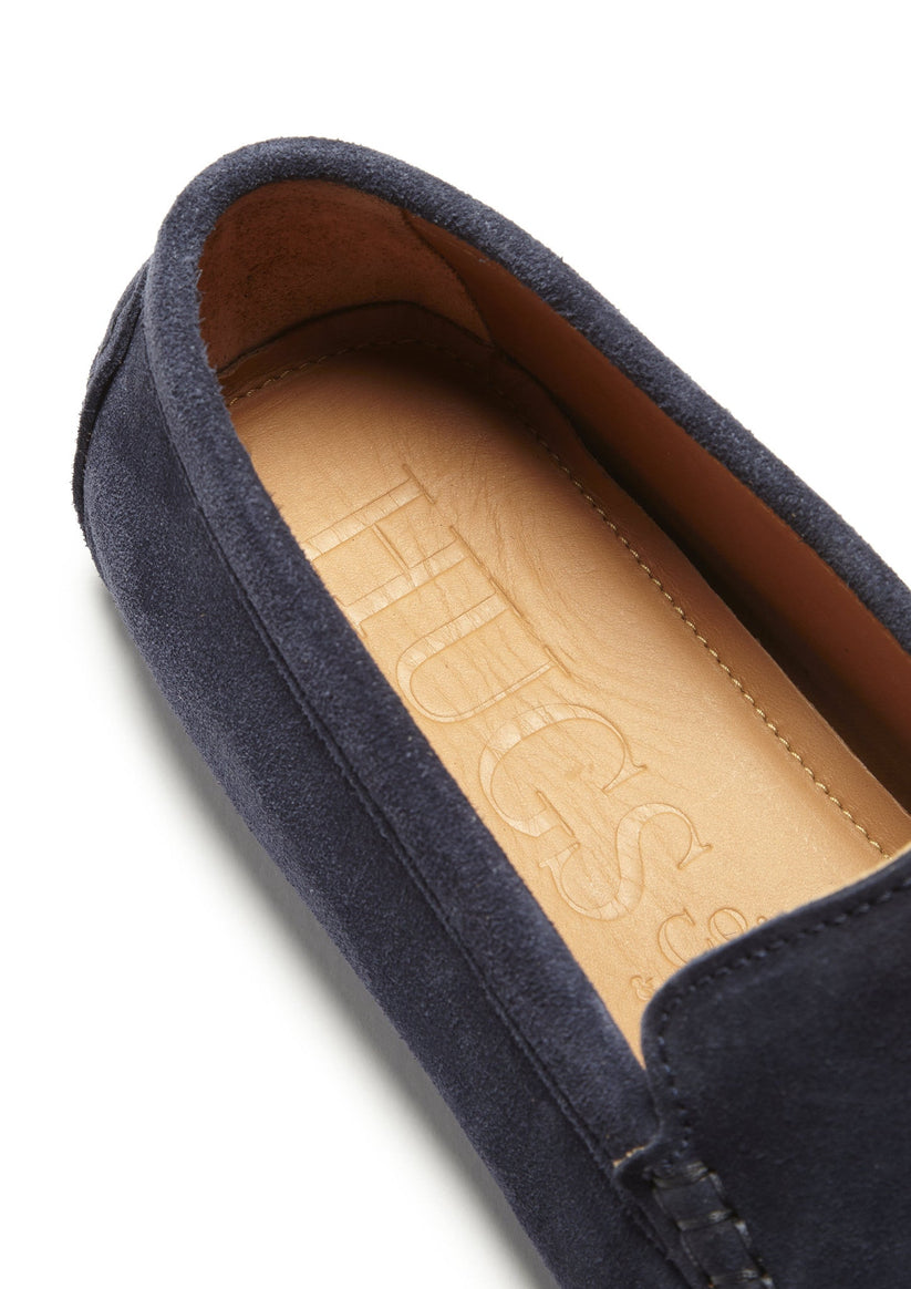 Hugs & Co Mens Tasselled Driving Loafers Navy Blue Suede UK 7-14 - QHA UK