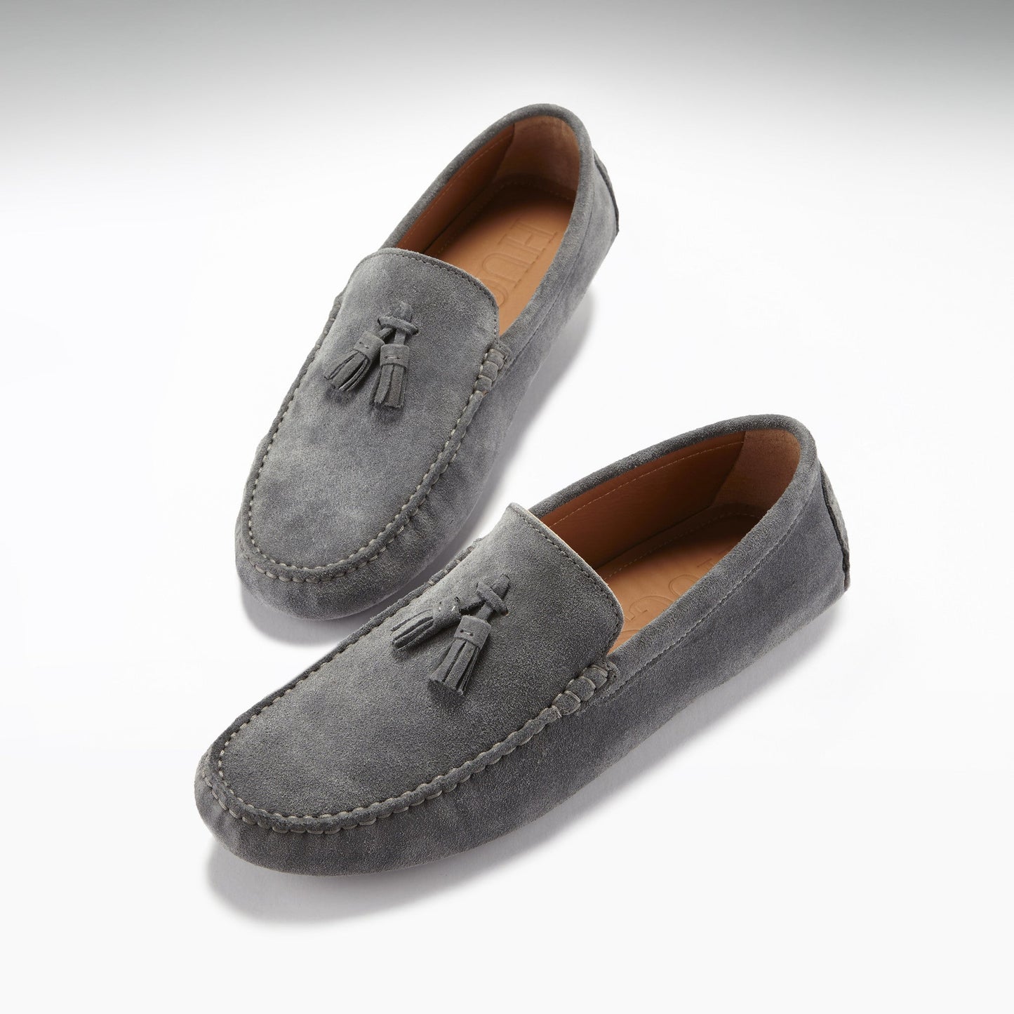 Hugs & Co Mens Tasselled Driving Loafers Slate Grey Suede UK 7-14 - QHA UK