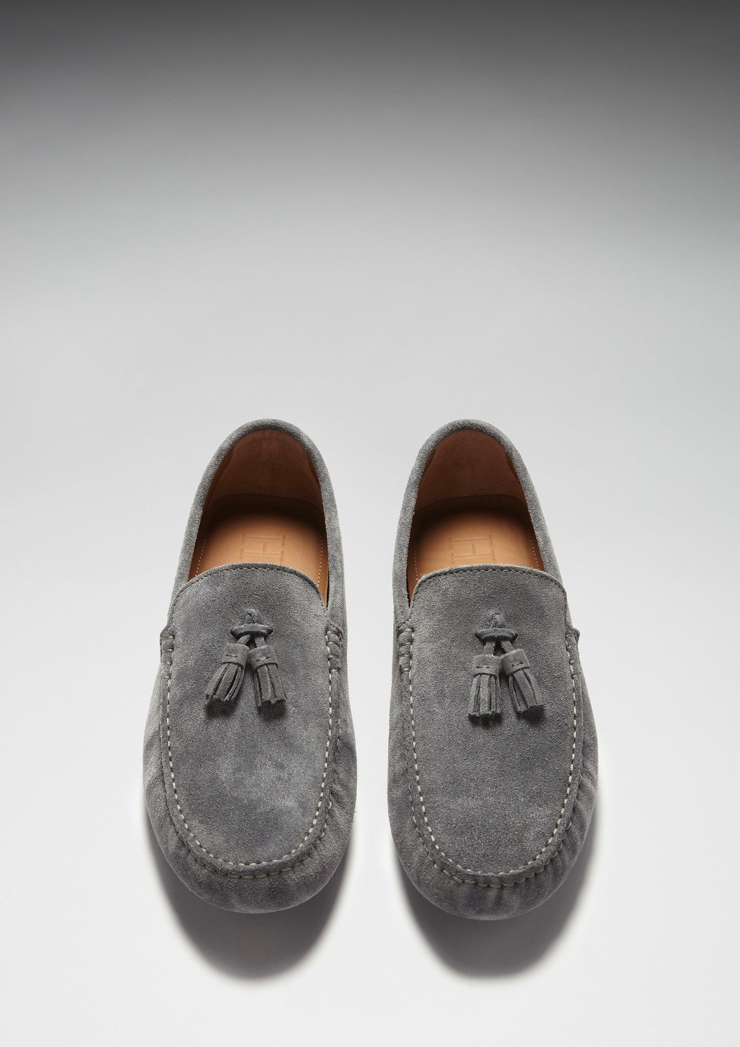 Hugs & Co Mens Tasselled Driving Loafers Slate Grey Suede UK 7-14 - QHA UK