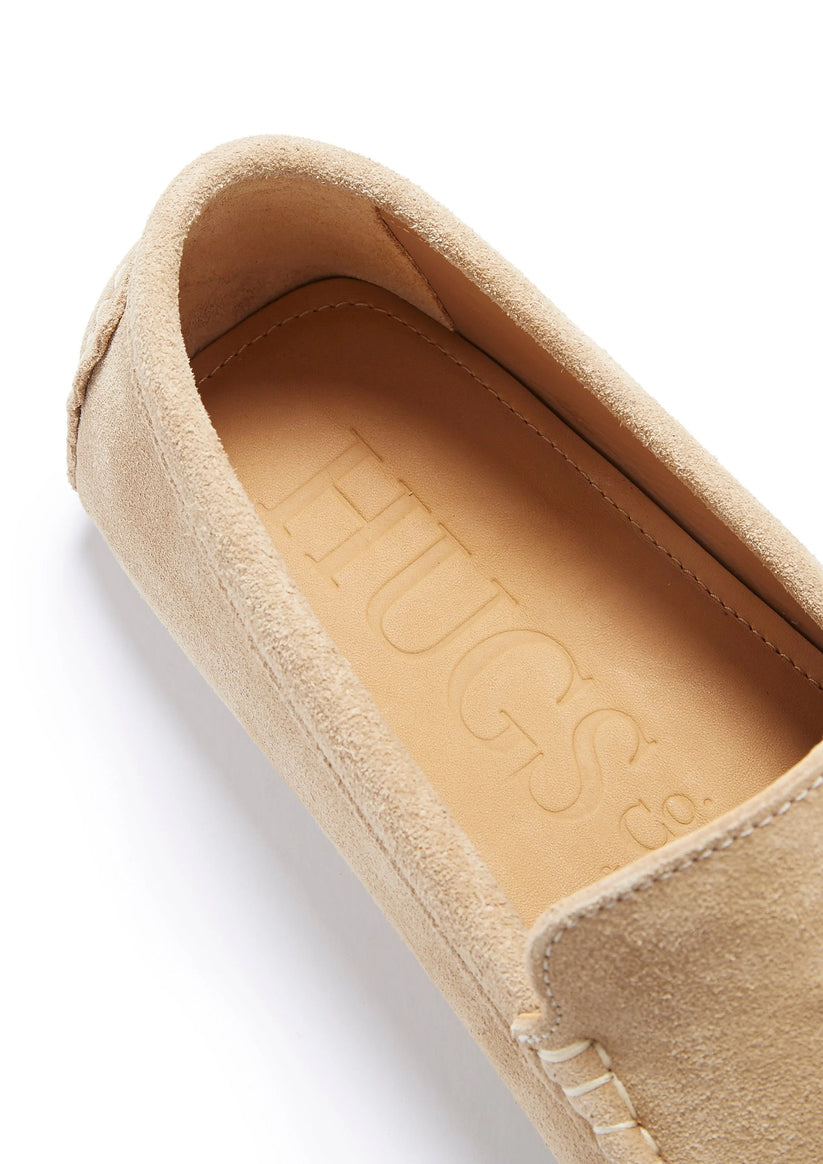 Hugs & Co Mens Tasselled Driving Loafers Taupe Suede UK 7-14 - QHA UK