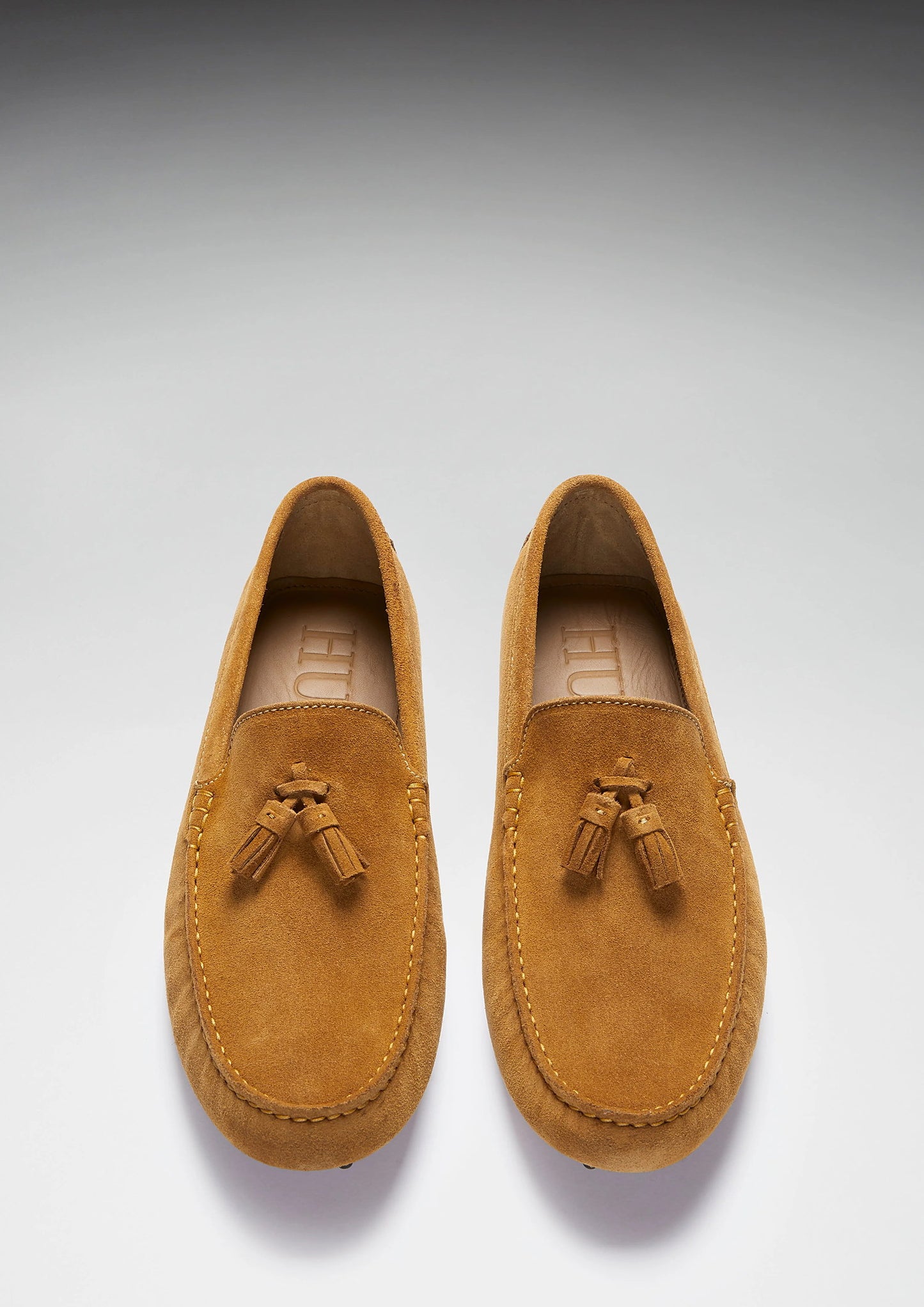 Hugs & Co Mens Tasselled Driving Loafers Tobacco Suede UK 7-14 - QHA UK