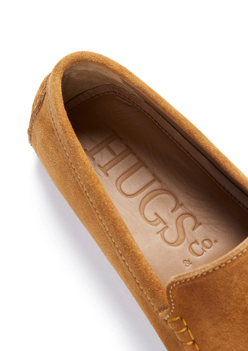Hugs & Co Mens Tasselled Driving Loafers Tobacco Suede UK 7-14 - QHA UK