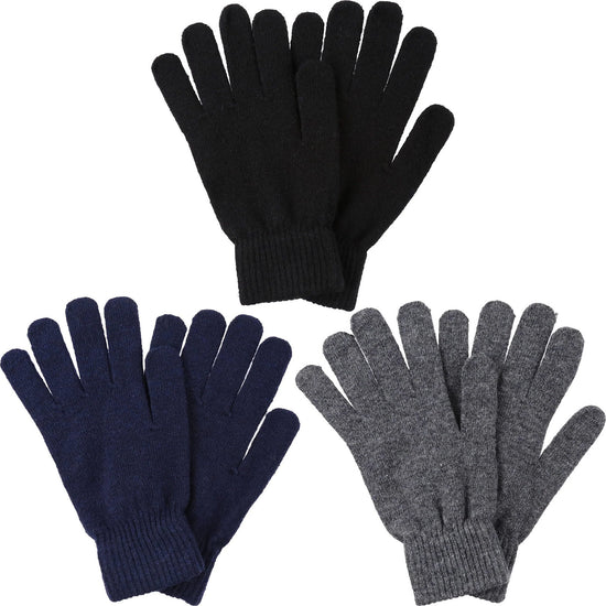 Unisex Thermal Wool Blend Gloves Winter Warm Knitted Workwear One Size - QHA UK