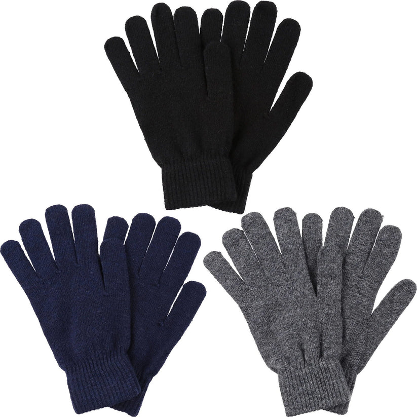 Unisex Thermal Wool Blend Gloves Winter Warm Knitted Workwear One Size - QHA UK