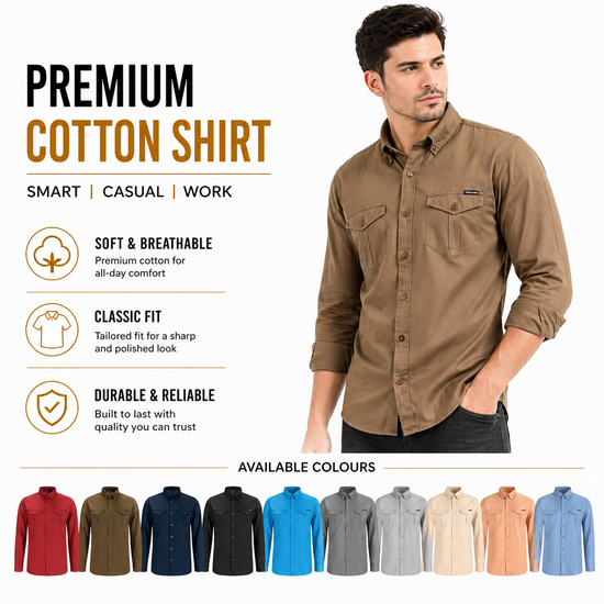 TL London Mens Cotton Button Down Shirt Long Sleeve Smart Casual Work - Sleeve Detail - QHA UK