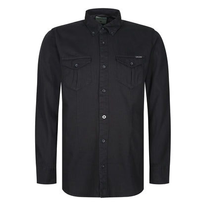 TL London Mens Cotton Button Down Shirt Long Sleeve Smart Casual Work - Front View - QHA UK