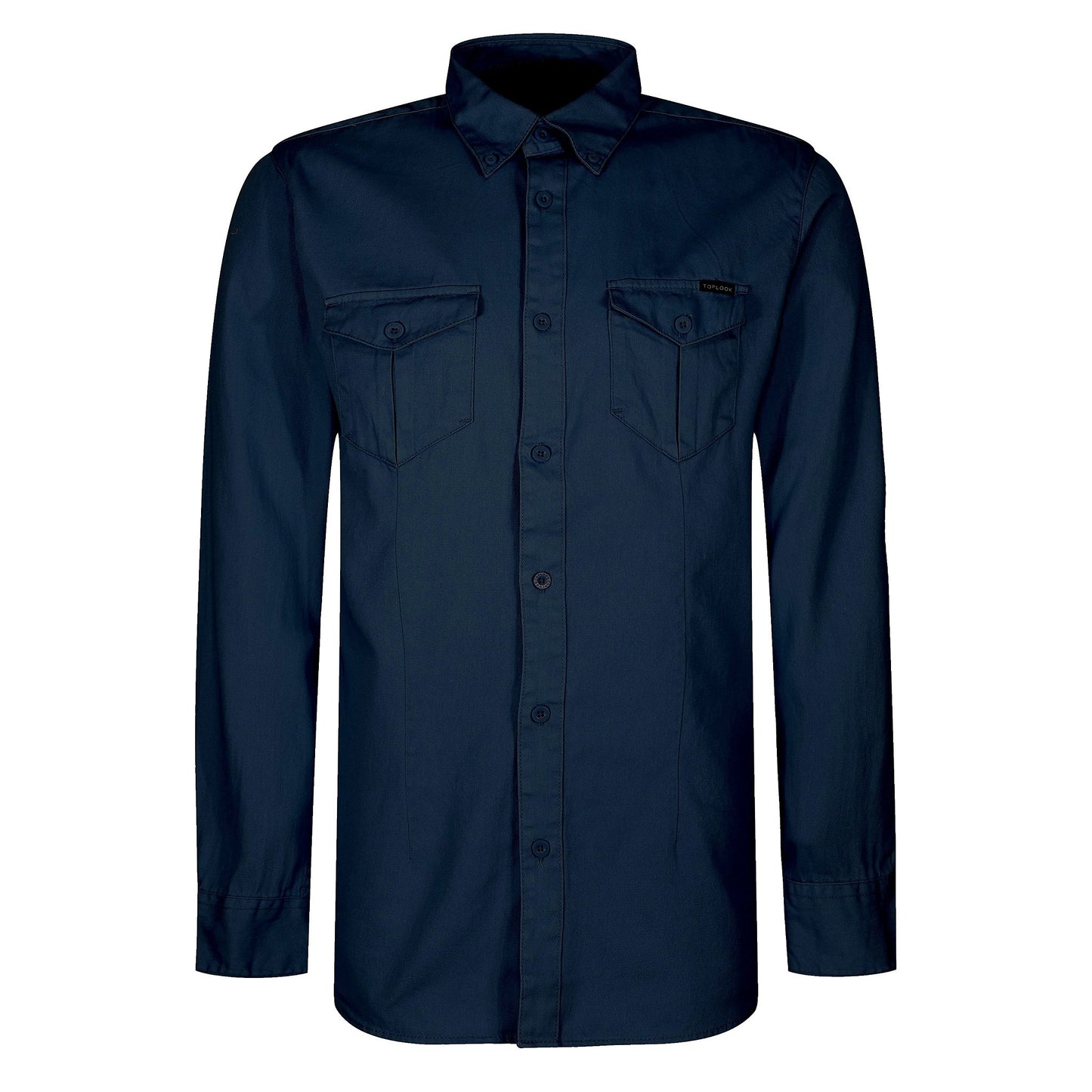 TL London Mens Cotton Button Down Shirt Long Sleeve Smart Casual Work - Sleeve Detail - QHA UK