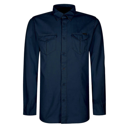 TL London Mens Cotton Button Down Shirt Long Sleeve Smart Casual Work - Sleeve Detail - QHA UK