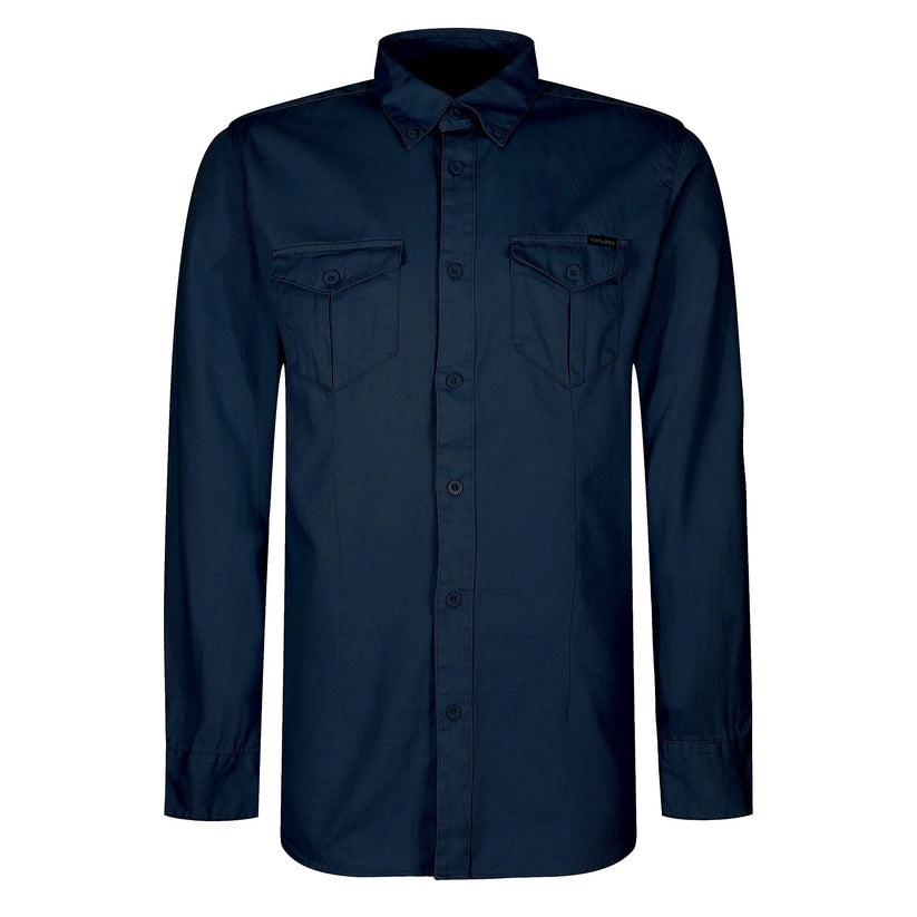 TL London Mens Cotton Button Down Shirt Long Sleeve Smart Casual Work - Sleeve Detail - QHA UK