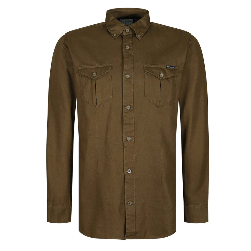 TL London Mens Cotton Button Down Shirt Long Sleeve Smart Casual Work - Sleeve Detail - QHA UK